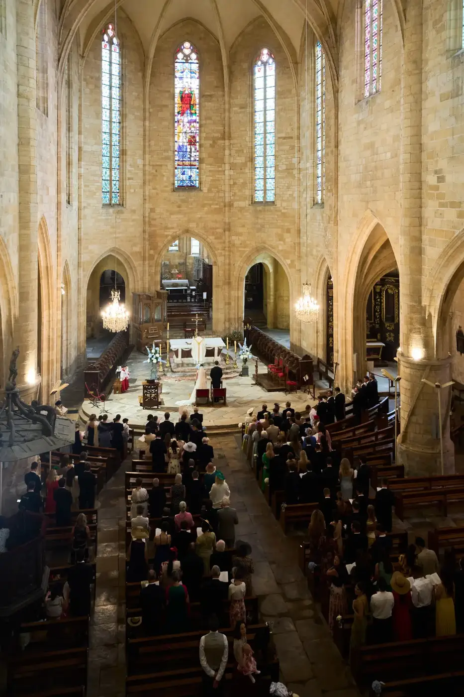 Wedding vows during a château wedding in the Dordogne